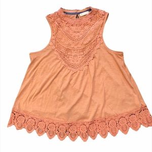 Dusty Rose Lace Razorback Top